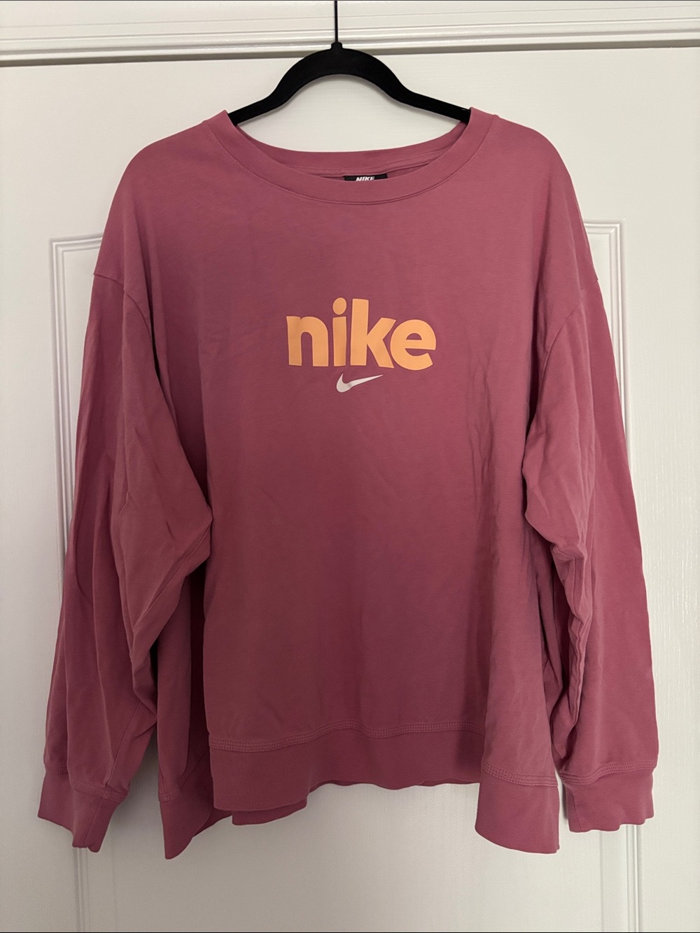 Nike Women's Rose Crewneck Sweatshirt with Yellow Logo